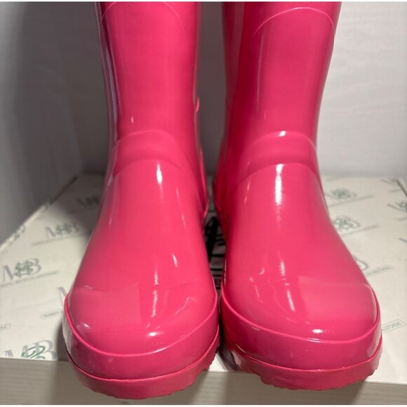 Girls Rubber Boot Waterproof Pink Gloss M&B Moneysworth & Best Sz 5 Tall - Picture 10 of 14